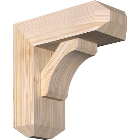 Ekena Millwork Legacy Craftsman Smooth Bracket w/ Offset Brace, Douglas Fir, 5 1/2"W x 14"D x 14"H BKT0604X14X14LEC04SDF